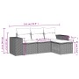 4-teilige Gartensofagarnitur mit schwarzen synthetischen Rattankissen von , Modulare Sofas für den Außenbereich - Ref: Foro24...
