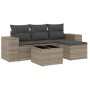 Garden sofa set with cushions 5 pieces gray synthetic rattan by , Modular outdoor sofas - Ref: Foro24-3222479, Price: 302,89 ...