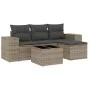 Garden sofa set with cushions 5 pieces gray synthetic rattan by , Modular outdoor sofas - Ref: Foro24-3222479, Price: 313,29 ...