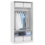 Armario de madera contrachapada blanco 100x50x200 cm de vidaXL, Armarios roperos - Ref: Foro24-800225, Precio: 192,41 €, Desc...