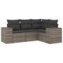 4-piece garden sofa set and gray synthetic rattan cushions by , Modular outdoor sofas - Ref: Foro24-3222509, Price: 288,80 €,...