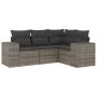 4-piece garden sofa set and gray synthetic rattan cushions by , Modular outdoor sofas - Ref: Foro24-3222509, Price: 292,61 €,...