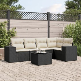 6-piece garden sofa set and black synthetic rattan cushions by , Modular outdoor sofas - Ref: Foro24-3222535, Price: 371,19 €...