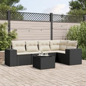 6-piece garden sofa set and black synthetic rattan cushions by , Modular outdoor sofas - Ref: Foro24-3222535, Price: 394,44 €...