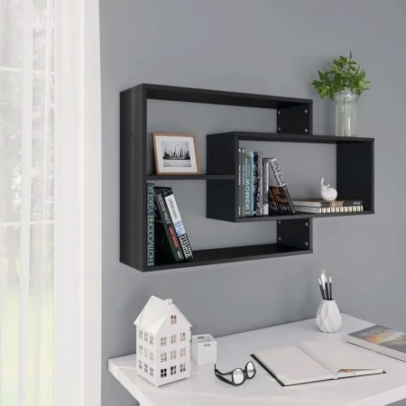 Wandregale aus schwarzem Sperrholz, 104 x 20 x 58,5 cm von vidaXL, Regale und Regale - Ref: Foro24-800325, Preis: 37,00 €, Ra...