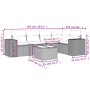6-teiliges Gartensofa-Set und schwarze synthetische Rattankissen von , Modulare Sofas für den Außenbereich - Ref: Foro24-3222...