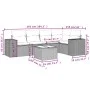6-teiliges Gartensofa-Set und schwarze synthetische Rattankissen von , Modulare Sofas für den Außenbereich - Ref: Foro24-3222...