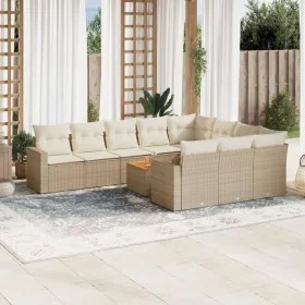 11-piece garden sofa set with beige synthetic rattan cushions by , Modular outdoor sofas - Ref: Foro24-3224301, Price: 712,24...