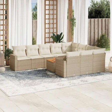 11-piece garden sofa set with beige synthetic rattan cushions by , Modular outdoor sofas - Ref: Foro24-3224301, Price: 712,24...