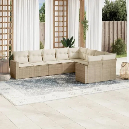 9-piece garden sofa set with beige synthetic rattan cushions by , Modular outdoor sofas - Ref: Foro24-3251775, Price: 637,37 ...