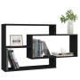 Estantes de pared de madera contrachapada negro 104x20x58,5 cm