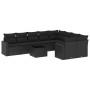 Gartensofa-Set 10-teilig mit schwarzen synthetischen Rattankissen von , Modulare Sofas für den Außenbereich - Ref: Foro24-325...