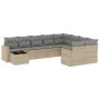 Gartensofa-Set mit beigen Kissen, 10-teilig, synthetisches Rattan von , Modulare Sofas für den Außenbereich - Ref: Foro24-325...