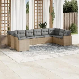 Garden sofa set with beige cushions 10 pieces synthetic rattan by , Modular outdoor sofas - Ref: Foro24-3251806, Price: 650,4...