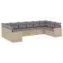Garden sofa set with beige cushions 10 pieces synthetic rattan by , Modular outdoor sofas - Ref: Foro24-3251806, Price: 650,4...