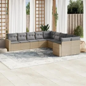 Garden sofa set with beige cushions 10 pieces synthetic rattan by , Modular outdoor sofas - Ref: Foro24-3251846, Price: 650,4...