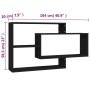 Estantes de pared de madera contrachapada negro 104x20x58,5 cm