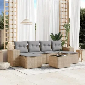 7-piece garden sofa set and beige synthetic rattan cushions by , Garden sets - Ref: Foro24-3222928, Price: 407,83 €, Discount: %
