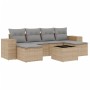 7-teiliges Gartensofa-Set und beige synthetische Rattankissen von , Gartensets - Ref: Foro24-3222928, Preis: 395,29 €, Rabatt: %