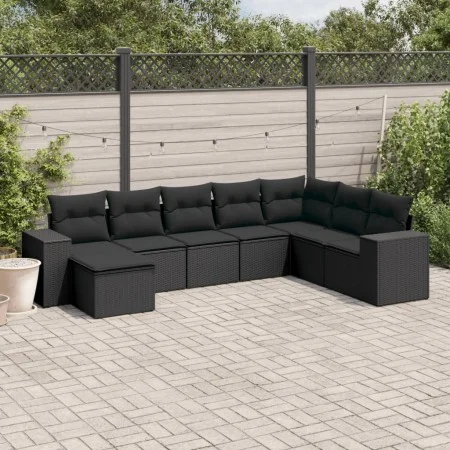 8-piece garden sofa set and black synthetic rattan cushions by , Garden sets - Ref: Foro24-3222954, Price: 555,29 €, Discount: %