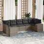 7-piece garden sofa set with gray PE rattan cushions by , Garden sets - Ref: Foro24-3222989, Price: 463,02 €, Discount: %