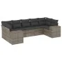 Set de sofás de jardín 7 piezas con cojines ratán PE gris de , Conjuntos de jardín - Ref: Foro24-3222989, Precio: 470,98 €, D...
