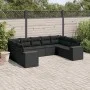 8-piece garden sofa set and black synthetic rattan cushions by , Garden sets - Ref: Foro24-3222994, Price: 628,34 €, Discount: %