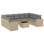 Garden sofa set with beige cushions 10 pieces synthetic rattan by , Garden sets - Ref: Foro24-3223008, Price: 602,77 €, Disco...