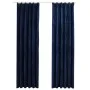 Dark blue velvet blackout curtains with 2 pieces and hooks, 140x245cm. by vidaXL, Curtains and curtains - Ref: Foro24-134534,...