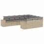 Gartensofa-Set mit beigen Kissen, 10-teilig, synthetisches Rattan von , Gartensets - Ref: Foro24-3223088, Preis: 654,95 €, Ra...