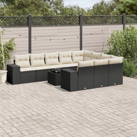 11-piece garden sofa set and black synthetic rattan cushions by , Garden sets - Ref: Foro24-3223095, Price: 607,59 €, Discoun...