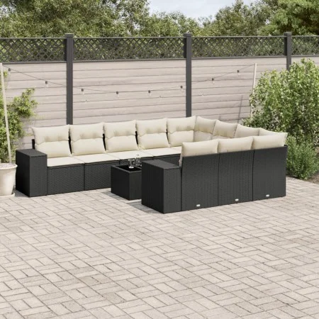 11-piece garden sofa set and black synthetic rattan cushions by , Garden sets - Ref: Foro24-3223095, Price: 673,52 €, Discoun...