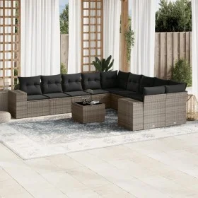 11-piece garden sofa set and gray synthetic rattan cushions by , Garden sets - Ref: Foro24-3223119, Price: 668,96 €, Discount: %
