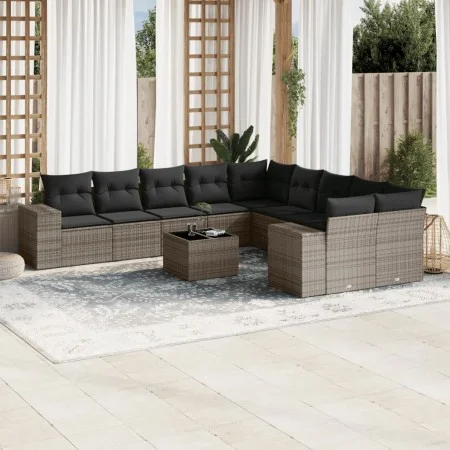 11-piece garden sofa set and gray synthetic rattan cushions by , Garden sets - Ref: Foro24-3223119, Price: 668,96 €, Discount: %