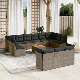 14-piece garden sofa set with gray synthetic rattan cushions by , Garden sets - Ref: Foro24-3223925, Price: 825,66 €, Discoun...
