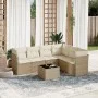 Set sofás de jardín 7 piezas y cojines ratán sintético beige de , Conjuntos de jardín - Ref: Foro24-3249527, Precio: 461,42 €...