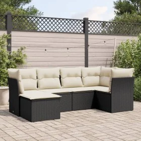 6-teiliges Gartensofa-Set und schwarze synthetische Rattankissen von , Gartensets - Ref: Foro24-3249785, Preis: 367,60 €, Rab...