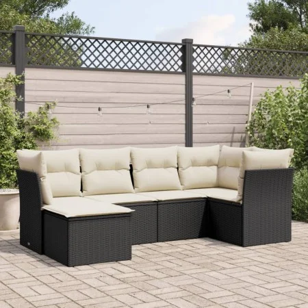 6-piece garden sofa set and black synthetic rattan cushions by , Garden sets - Ref: Foro24-3249785, Price: 367,60 €, Discount: %
