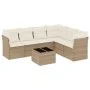 7-piece garden sofa set and beige synthetic rattan cushions by , Garden sets - Ref: Foro24-3249527, Price: 461,42 €, Discount: %