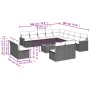 14-teiliges Gartensofa-Set mit schwarzen synthetischen Rattankissen von , Gartensets - Ref: Foro24-3258891, Preis: 858,76 €, ...