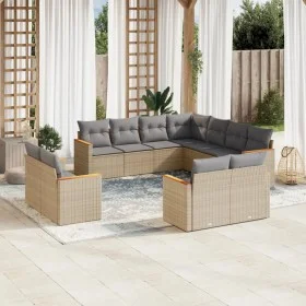 11-piece garden sofa set with beige synthetic rattan cushions by , Garden sets - Ref: Foro24-3258902, Price: 818,00 €, Discou...