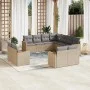 11-teiliges Gartensofa-Set mit beigen synthetischen Rattankissen von , Gartensets - Ref: Foro24-3258902, Preis: 818,00 €, Rab...