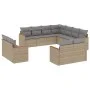 11-teiliges Gartensofa-Set mit beigen synthetischen Rattankissen von , Gartensets - Ref: Foro24-3258902, Preis: 818,00 €, Rab...