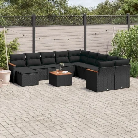 Garden sofa set 12 pieces with black synthetic rattan cushions by , Garden sets - Ref: Foro24-3258975, Price: 708,15 €, Disco...