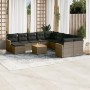 12-teiliges Gartensofa-Set mit grauen synthetischen Rattankissen von , Gartensets - Ref: Foro24-3258980, Preis: 711,50 €, Rab...