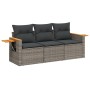 3-teilige Gartensofagarnitur und graue synthetische Rattankissen von , Gartensets - Ref: Foro24-3259001, Preis: 224,49 €, Rab...