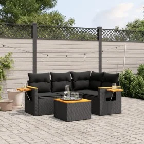 5-piece garden furniture set and black synthetic rattan cushions by , Garden sets - Ref: Foro24-3259178, Price: 364,88 €, Dis...