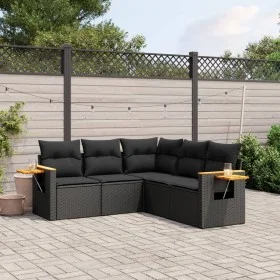 5-teiliges Gartenmöbel-Set und schwarze synthetische Rattankissen von , Gartensets - Ref: Foro24-3259199, Preis: 376,72 €, Ra...