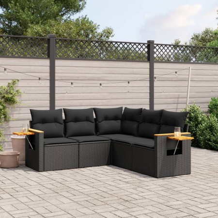 5-teiliges Gartenmöbel-Set und schwarze synthetische Rattankissen von , Gartensets - Ref: Foro24-3259199, Preis: 397,51 €, Ra...