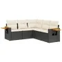 Set de muebles de jardín 5 pzas y cojines ratán sintético negro de , Conjuntos de jardín - Ref: Foro24-3259200, Precio: 335,4...